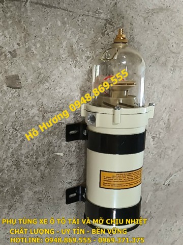 Bầu lọc dầu tách nước chế xe HOWO 380 máy điện