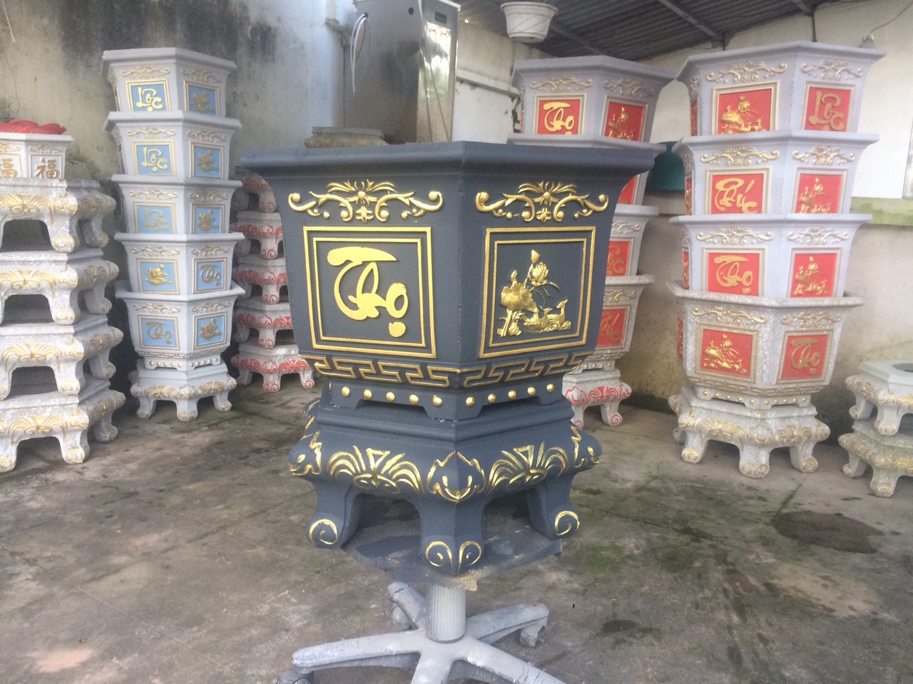 chau cay canh lam bang xi mang gia re chau cay canh dẹp (1)