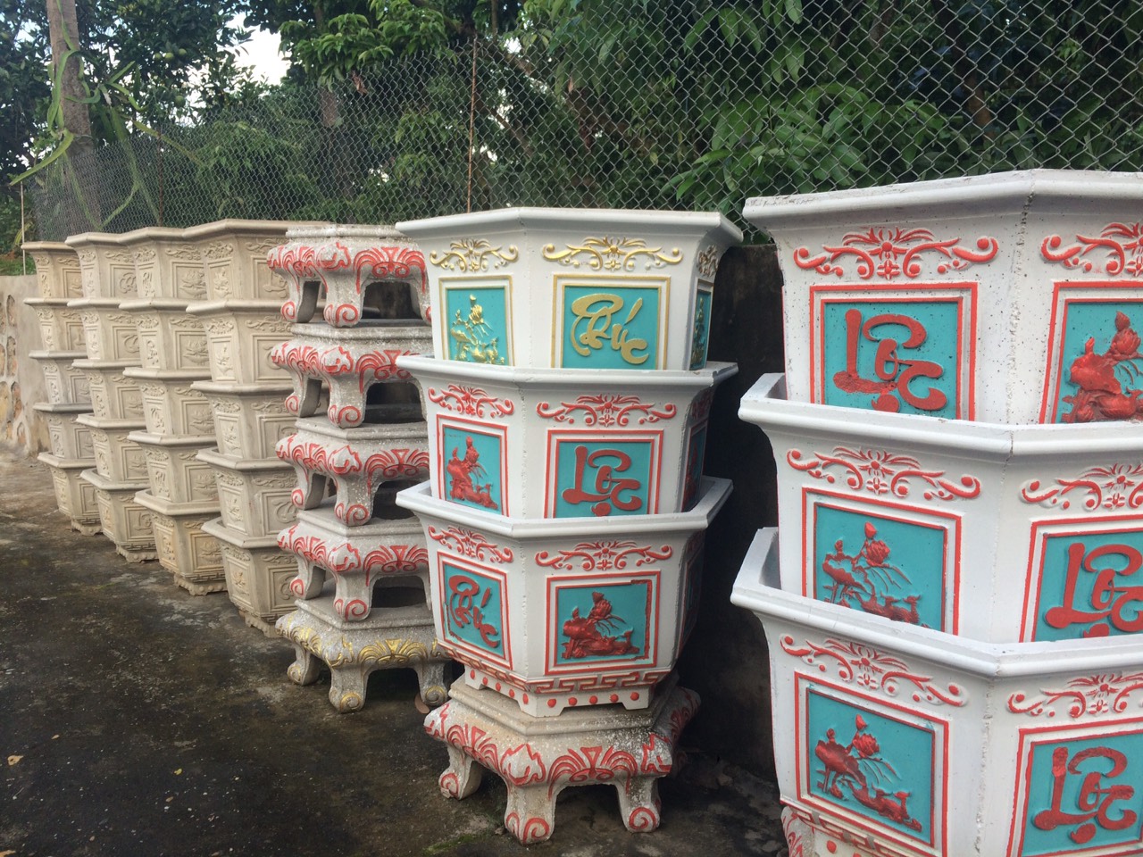 chau cay canh lam bang xi mang gia re chau cay canh dẹp (3)