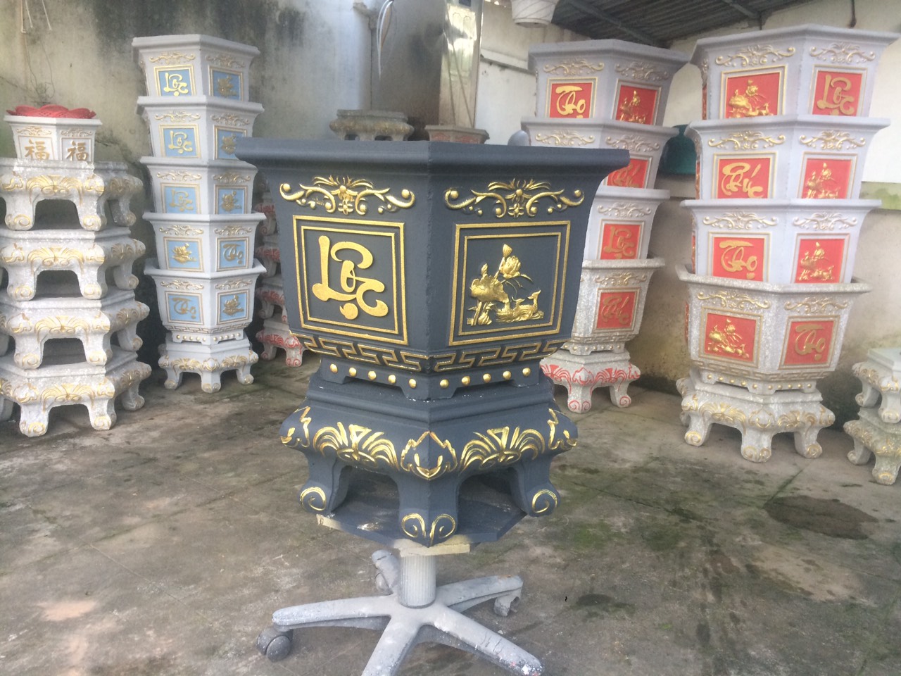 chau cay canh lam bang xi mang gia re chau cay canh dẹp (4)